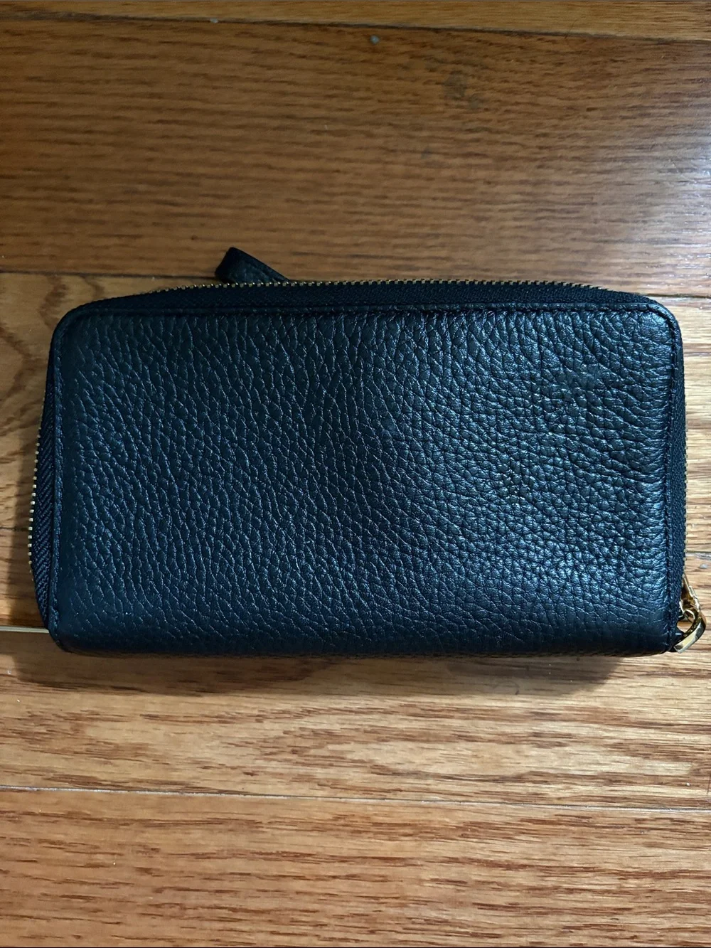 Michael Kors Black Pebbled Leather Zip-Around Wristlet